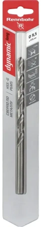 Сверло по металлу ЦХ 9,5х175мм, HSS-G Р6М5, 1шт/уп RENNBOHR DYNAMIC LONG CARD (669095); 11614297