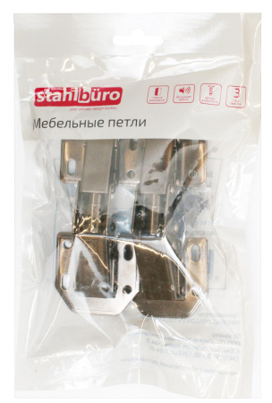 Петля мебельная большая 104х44, A-8 (8-шарнирная), без врезки, хром уп.2шт. StahlBuro 15909; 11614630