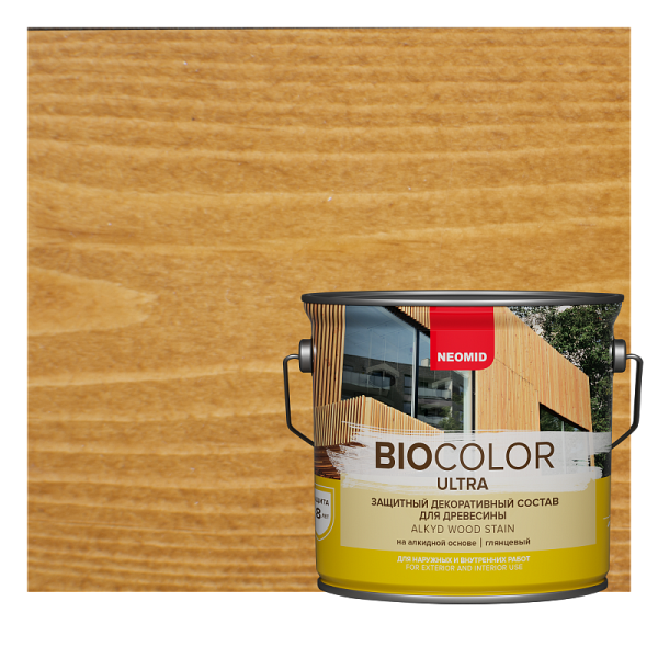 Защитный состав для дерева NEOMID BIO COLOR ULTRA Дуб 9л 11594350
