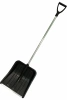 Лопата снеговая пластиковая 386х371мм, алюм. черенок, планка, V-образная ручка  черная MAXIM; 11615164