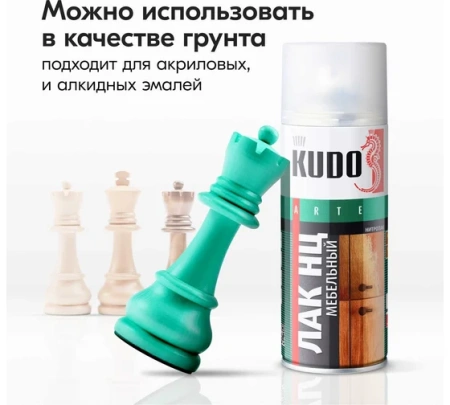 Лак нитроцеллюлозный матовый 520 мл аэрозоль  KUDO KU-9009; 11605947