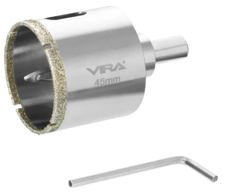 Коронка алмазная по керамике 45 мм трехгранный хвостовик VIRA 559506; УТ-00000216