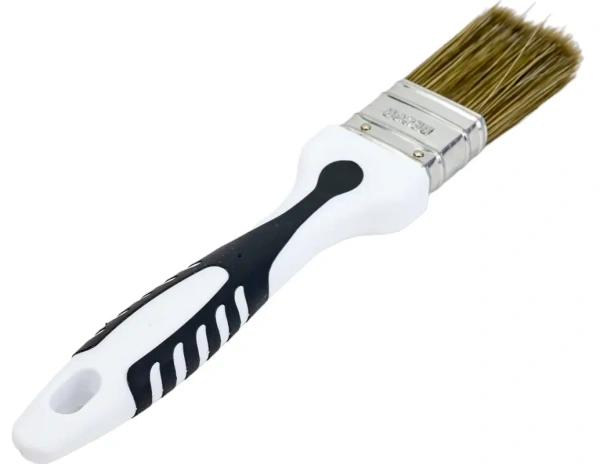Кисть Black White для лака 25х15мм, темная щетина, 2К ручка DECOR  830-025; 11607153
