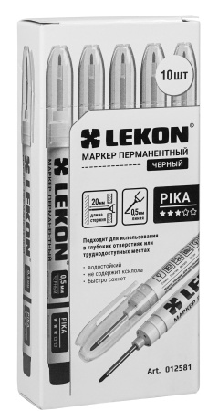 Маркер перманентный 0,5мм удлиненный наконечник черный LEKON Pika 012581; 11614371