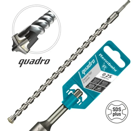 Бур SDS+ Rennbohr Quadro 4 грани 25x600мм 512560; 11614566