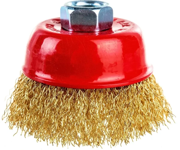 Щетка для УШМ чашка М14 латунированная 65 мм VIRA 576165; УТ-00000351