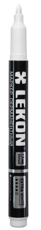 Маркер перманентный 1,5мм белый LEKON EXTRA WHITE 012392; 11614374