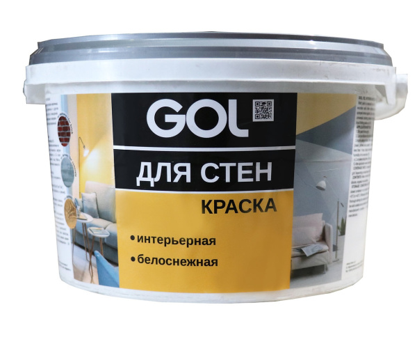 Краска акриловая для  СТЕН  ВД-АК-2180 белоснежная GOL 152 13кг; 11606108