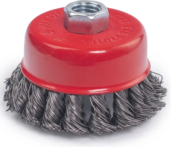 Щетка для УШМ чашка крученая 75мм  М14,сталь 0.5мм VIRA 577075; УТ-00000321