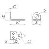 Проушина 60*30*30 угловая ГОТИКА черный (Балаково) DOMART; 11614828