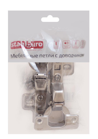 Петля мебельная Clip-On 1111 внутренняя с доводчиком, хром уп.2шт. StahlBuro 15908; 11615063 Петля мебельная Clip-On 1111 внутренняя с доводчиком, хром уп.2шт. StahlBuro 15908; 11615063
