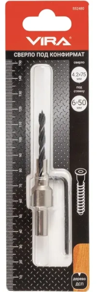 Сверло под конфирмат 6х50 VIRA 552480; УТ-00000266