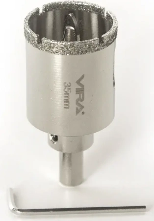 Коронка алмазная по керамике 35 мм трехгранный хвостовик VIRA 559504; УТ-00000211