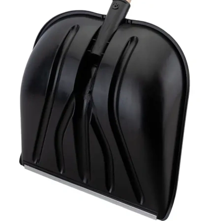 Лопата снеговая пластиковая 420х410мм, алюм. черенок, планка, V-образная ручка черная MAXIM; 11615163