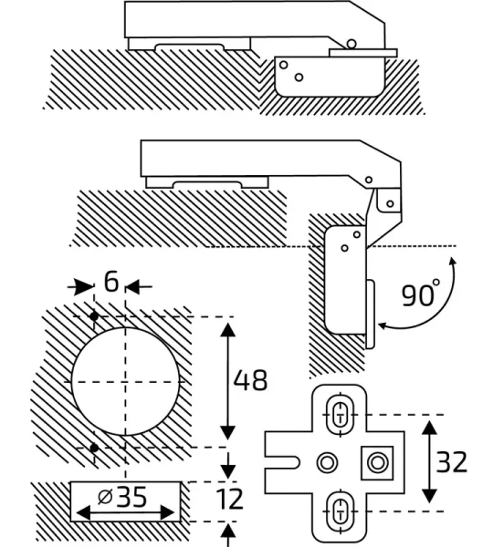 Петля мебельная хром уп.2шт. StahlBuro 1108 Slide-On/15912; 11614629 Петля мебельная хром уп.2шт. StahlBuro 1108 Slide-On/15912; 11614629