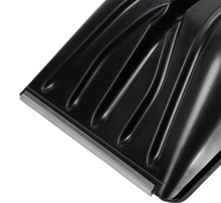 Лопата снеговая пластиковая 420х410мм, алюм. черенок, планка, V-образная ручка черная MAXIM; 11615163