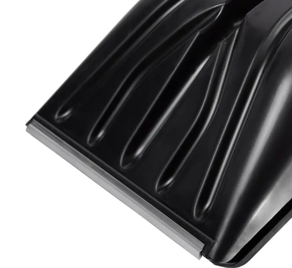 Лопата снеговая пластиковая 420х410мм, алюм. черенок, планка, V-образная ручка черная MAXIM; 11615163