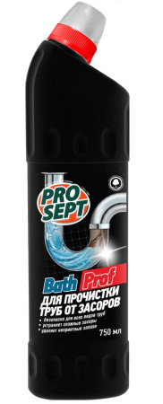 Средство для устранения засоров в трубах PROSEPT Bath Prof 0,75л 111-075; 11614120