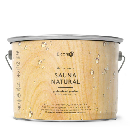 Пропитка для бани и сауны Elcon Sauna Natural 2л; 11607385