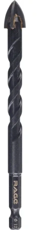 Сверло по стеклу и керамике 12 мм Quadro-X HEX копьевидное, спиральное RAGE 554085; УТ-00000379