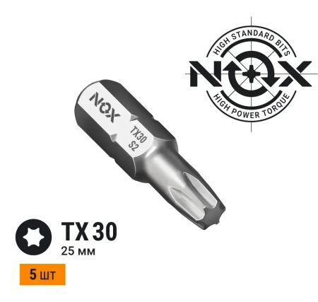 Бита С6,3 Tx30-25, 5 шт бокс NOX COREBIT (332330-5В); 11613985
