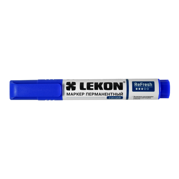 Маркер перманентный 3мм заправляемый синий LEKON ReFresh 012063; 11614368