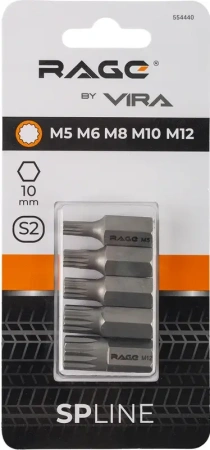 Биты автомобильные М5/6/8/10/12, 30 мм, 5 шт RAGE 554440;  УТ-00000215