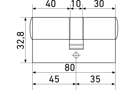 Механизм цилиндровый матовый никель 5 ключей, перф., ключ/ключ 35х45 СТАНДАРТ MAX 80 SN/14791; 11614709