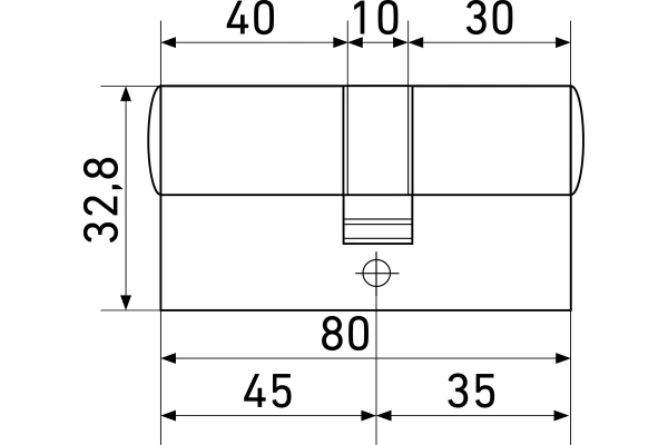Механизм цилиндровый матовый никель 5 ключей, перф., ключ/ключ 35х45 СТАНДАРТ MAX 80 SN/14791; 11614709