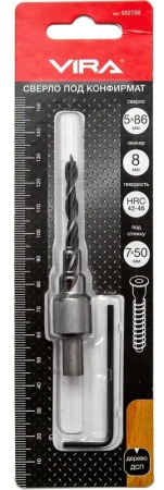 Сверло под конфирмат 7х50 VIRA 552750; УТ-00000267