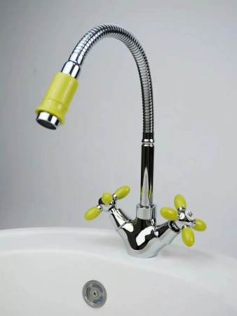 Смеситель для кухни с высоким гибким изливом зеленый ЭВЕРЕСТ В58-071Е; 11598062 Смеситель для кухни с высоким гибким изливом зеленый ЭВЕРЕСТ В58-071Е; 11598062