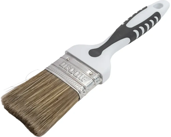 Кисть Black White для лака 75х15мм, темная щетина, 2К ручка DECOR  830-075; 11607151