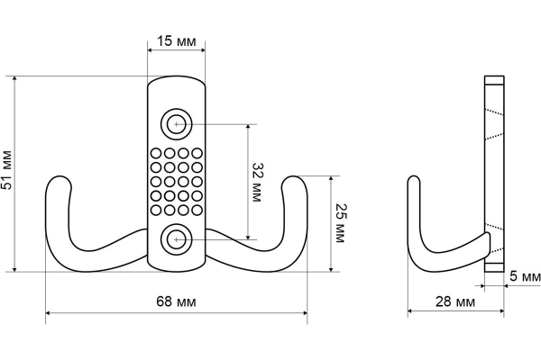 Крючок-вешалка ЕВРОПАКЕТ черный матовый StahlBuro 212 B BL/16116; 11614935