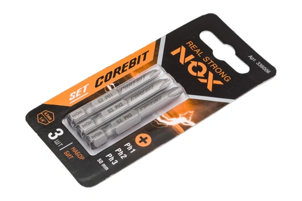 Набор бит SET3 E6,3 Ph1,2,3-50, 3шт карта NOX COREBIT (336006); 11613981