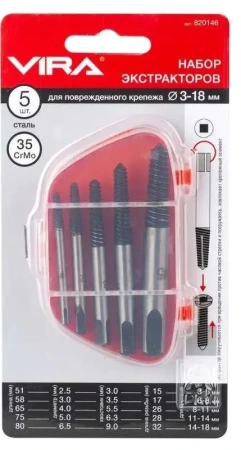 Набор экстракторов 5 шт. VIRA 820146; УТ-00000257