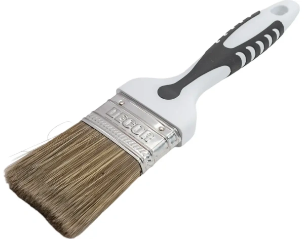 Кисть Black White для лака 50х15мм, темная щетина, 2К ручка DECOR 830-050; 11607152