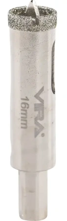 Коронка алмазная по керамике 16 мм трехгранный хвостовик VIRA 559538; УТ-00000201