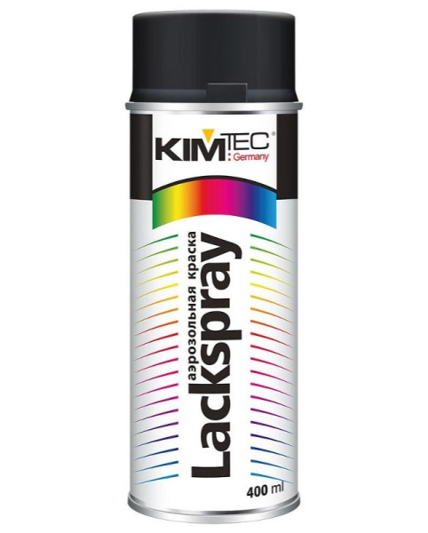 Краска аэрозольная RAL 9017 KIM TEC Черная глянец; 11587800  