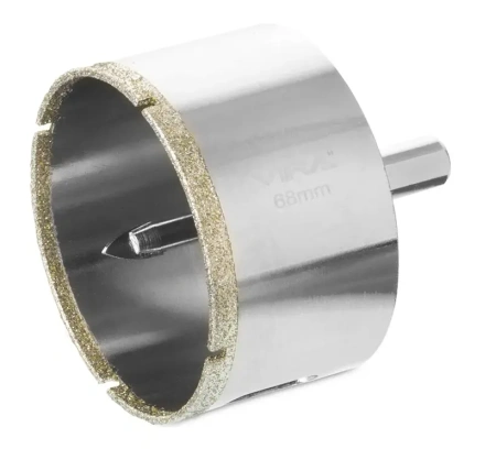 Коронка алмазная по керамике 68 мм трехгранный хвостовик VIRA 559509; УТ-00000223