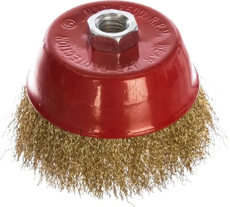Щетка для УШМ чашка М14 латунированная 100 мм VIRA 576200; УТ-00000352