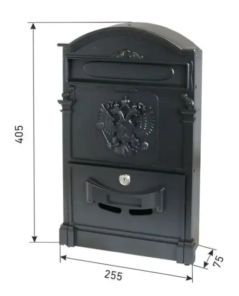 Ящик почтовый ГЕРБ черный АЛЛЮР №4011; 11614731