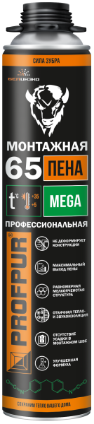 Пена всесезонная профессиональная PROFPUR MEGA 65л; 11592222