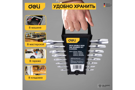 Набор двусторонних гаечных ключей 8 шт Deli DL160008A; 11612677