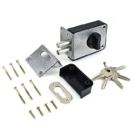 Замок  накладной АЛЛЮР ЗН 1-2А, 2 ригеля, 5 ключей; 11599724