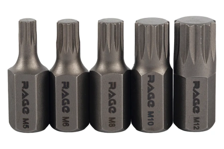 Биты автомобильные М5/6/8/10/12, 30 мм, 5 шт RAGE 554440;  УТ-00000215