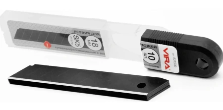 Лезвия для ножей сегментированные воронённые 18 мм 10 шт. RAGE 831500; УТ-00000302