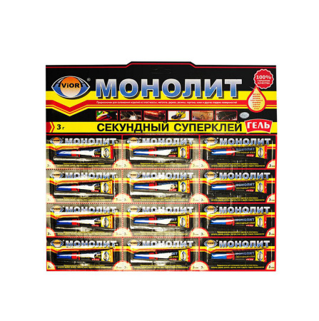 Моментальный суперклей-гель AVIORA Монолит, 3 г; 11597438