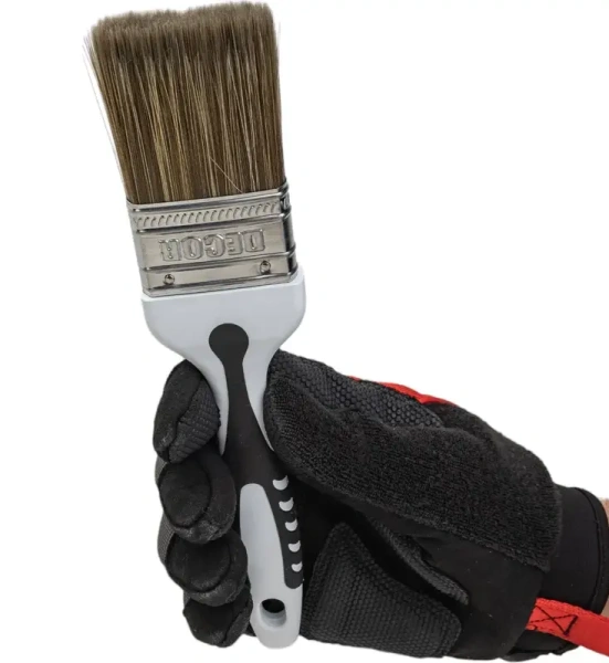 Кисть Black White для лака 75х15мм, темная щетина, 2К ручка DECOR  830-075; 11607151