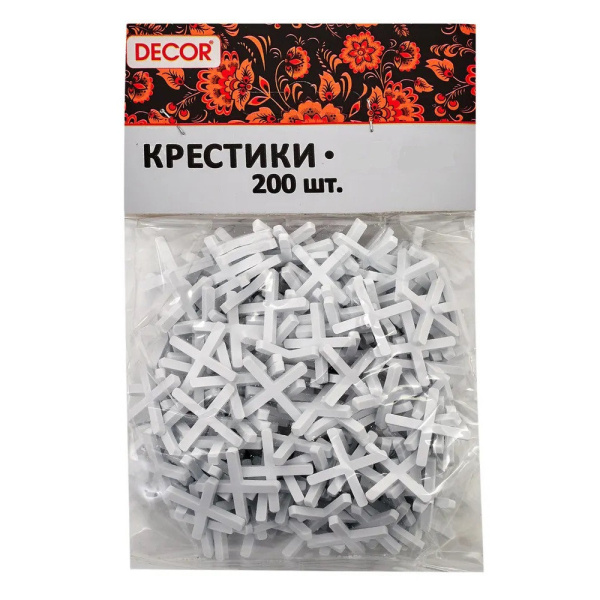 Крестики для кафеля 1,0мм 200шт  338-0010 DECOR; 11606647