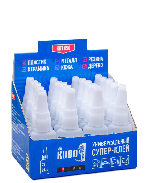 Клей цианоакрилатный универсальный супер-клей 20г  КВТ-050 KUDO; 11606281